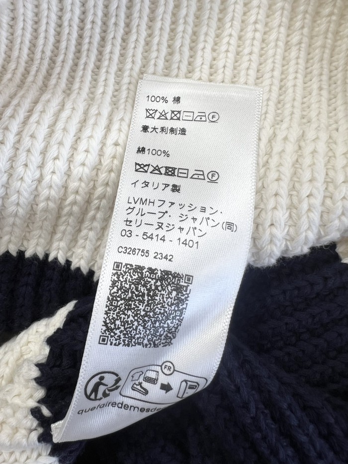 NIGO Celine Men's Colorblock Striped Logo Letter Knitted Loose Long-sleeved Sweater #nigo334964