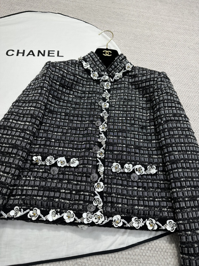 NIGO Chanel Women's Soft Tweed Sequined Flower Jacket #nigo334955