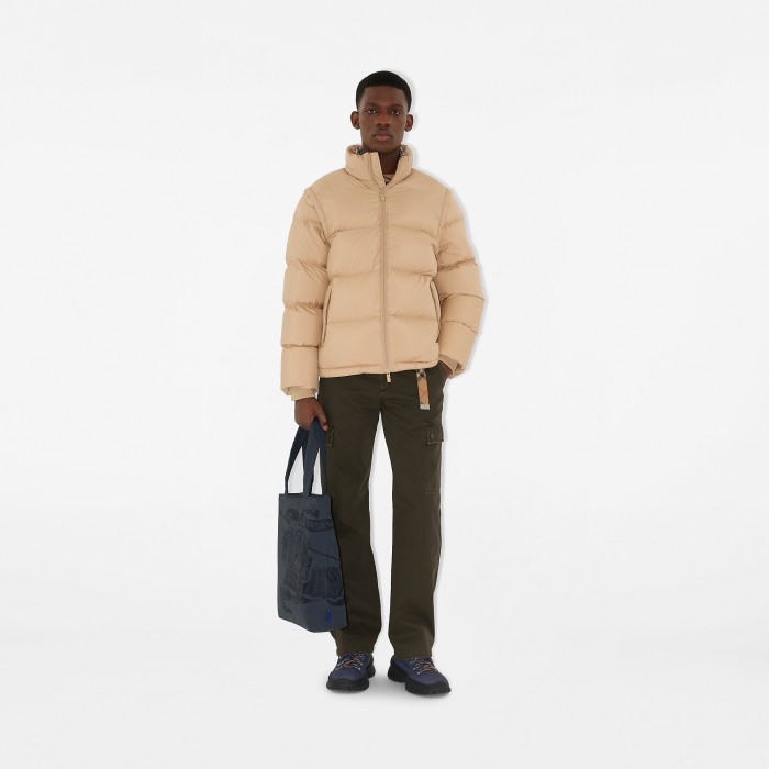 NIGO Burberry Detachable Sleeve Puffer Jacket in Flax Men's Nylon #nigo335005