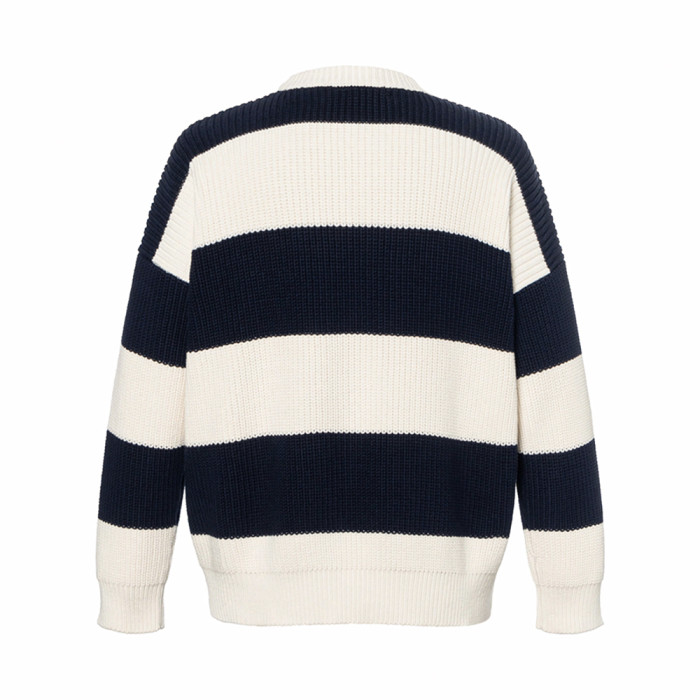 NIGO Celine Men's Colorblock Striped Logo Letter Knitted Loose Long-sleeved Sweater #nigo334964