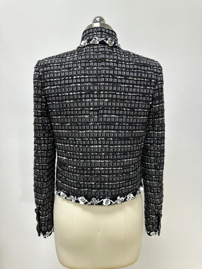 NIGO Chanel Women's Soft Tweed Sequined Flower Jacket #nigo334955