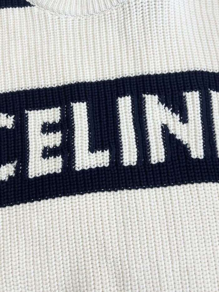 NIGO Celine Men's Colorblock Striped Logo Letter Knitted Loose Long-sleeved Sweater #nigo334964