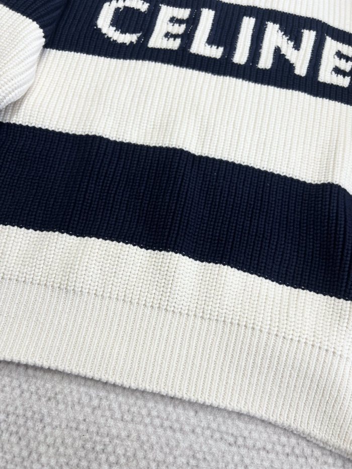 NIGO Celine Men's Colorblock Striped Logo Letter Knitted Loose Long-sleeved Sweater #nigo334964