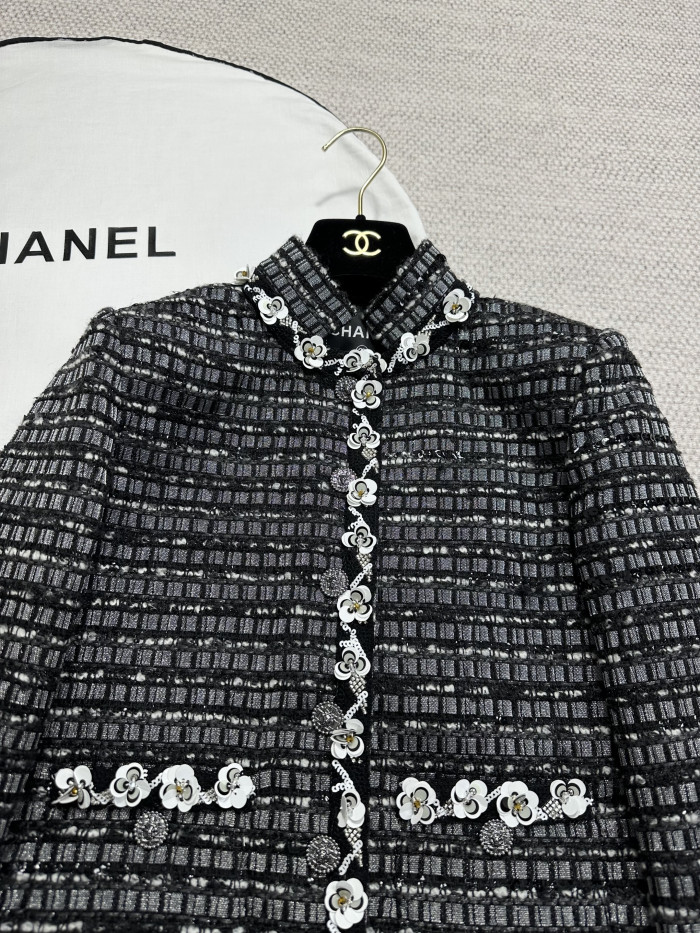 NIGO Chanel Women's Soft Tweed Sequined Flower Jacket #nigo334955