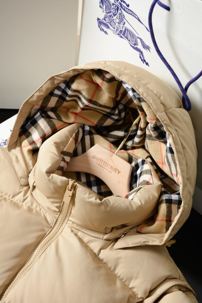 NIGO Burberry Detachable Sleeve Puffer Jacket in Flax Men's Nylon #nigo335005
