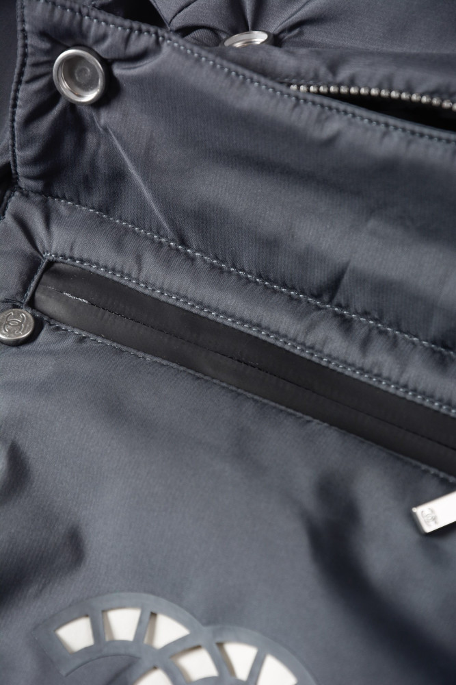 NIGO Chanel Ski Stand Collar Diagonal Zip Pocket Hollow Down Jacket#nigo335007