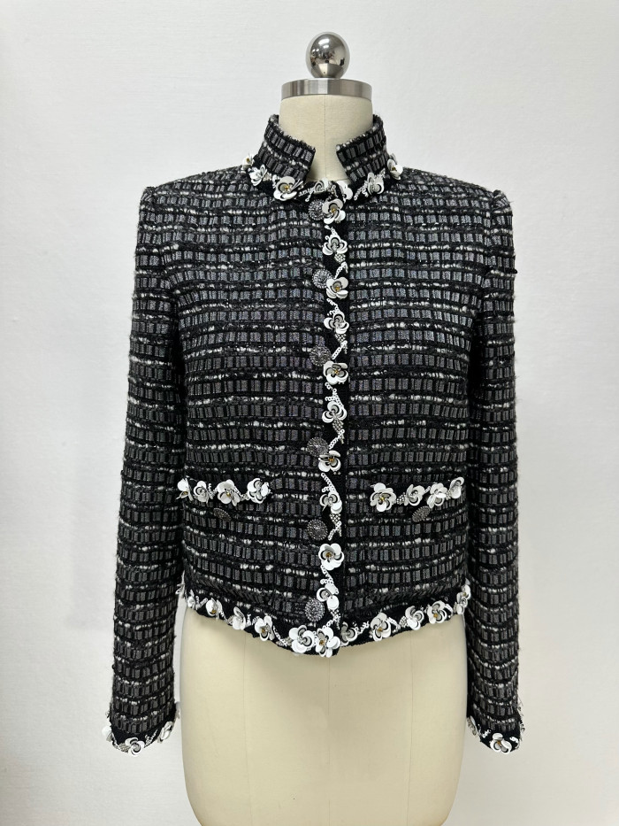 NIGO Chanel Women's Soft Tweed Sequined Flower Jacket #nigo334955