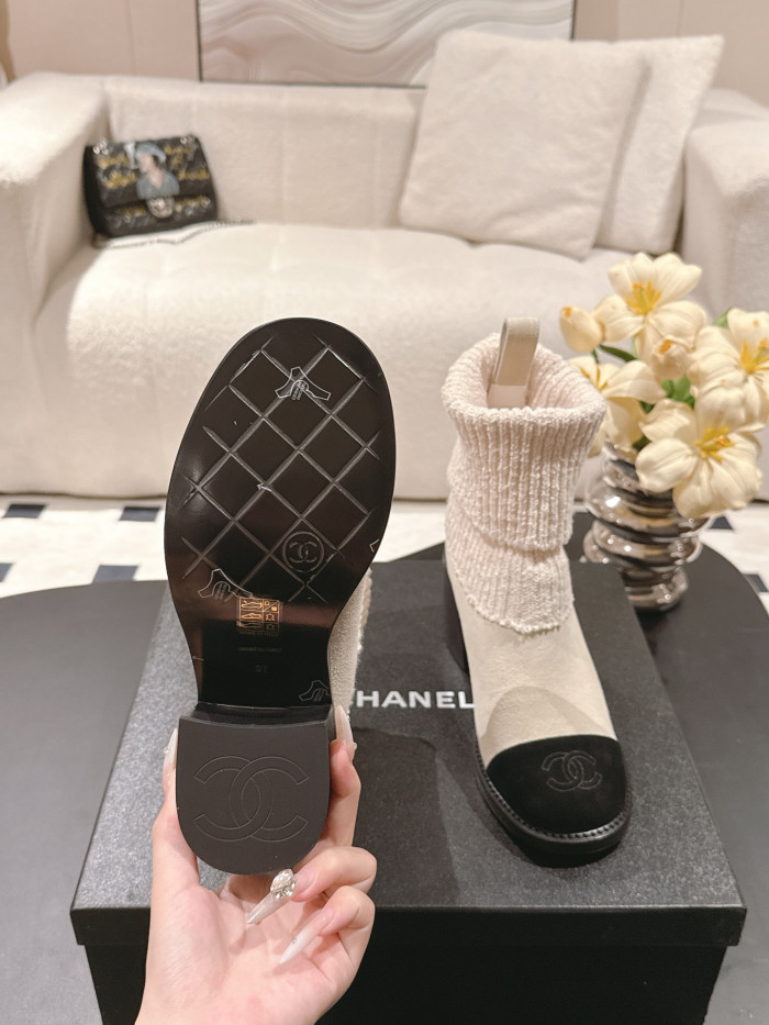 NIGO Chanel Knitted Socks High Heel Boots #nigo335028