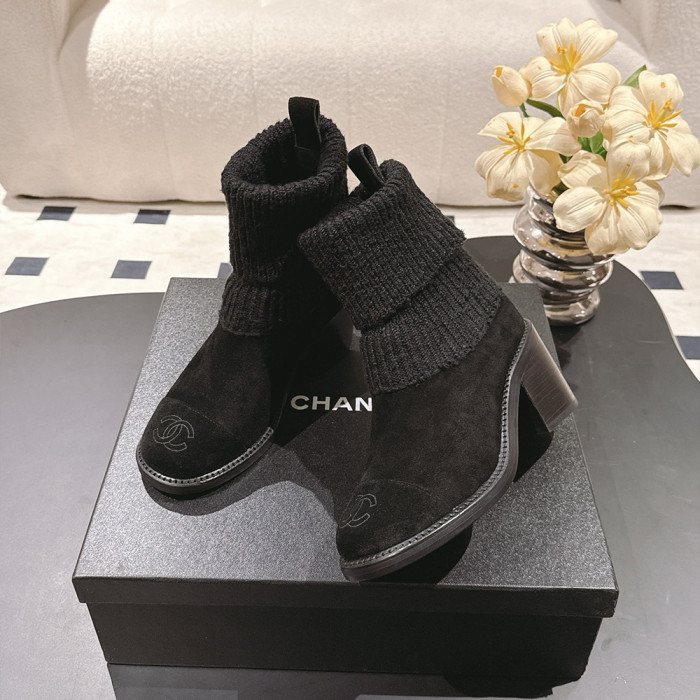 NIGO Chanel Knitted Socks High Heel Boots #nigo335028
