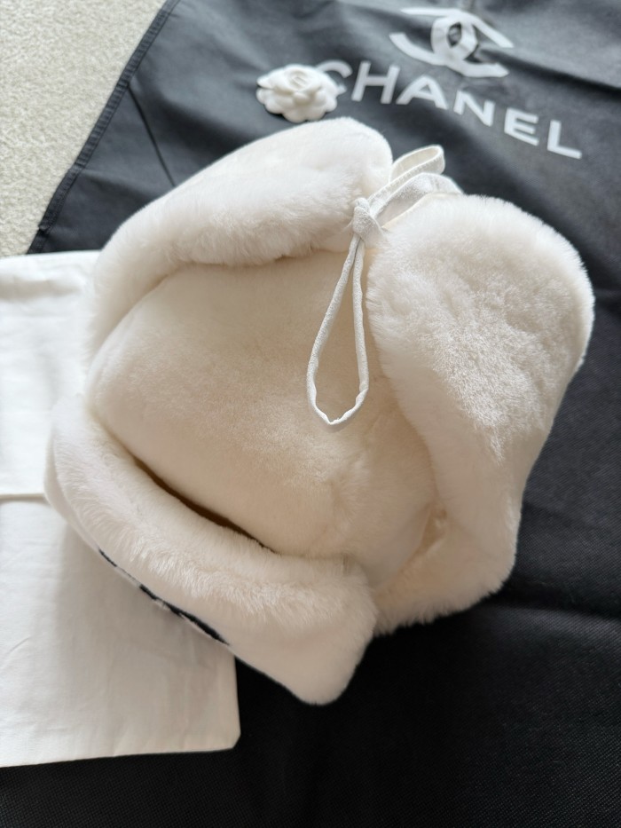 NIGO Chanel Chapka Shearling Lambskin Ecru Black #nigo335052
