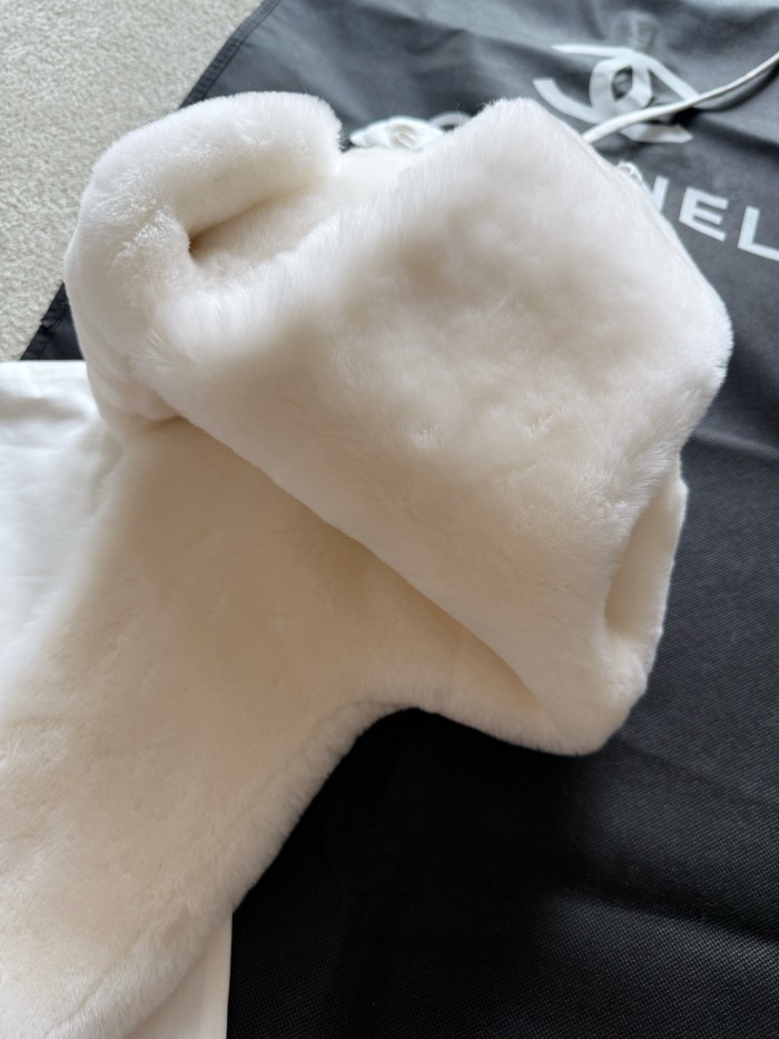 NIGO Chanel Chapka Shearling Lambskin Ecru Black #nigo335052