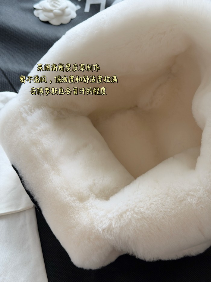 NIGO Chanel Chapka Shearling Lambskin Ecru Black #nigo335052