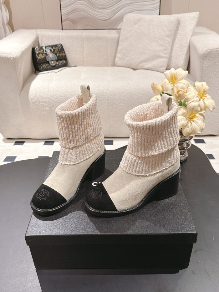 NIGO Chanel Knitted Socks High Heel Boots #nigo335028
