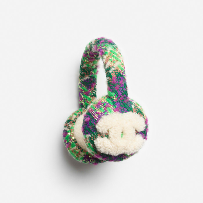 NIGO Chanel Muff Earmuffs Shearling Lambskin Tweed Ecru #nigo335043       