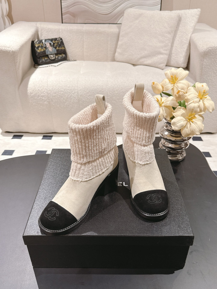 NIGO Chanel Knitted Socks High Heel Boots #nigo335028