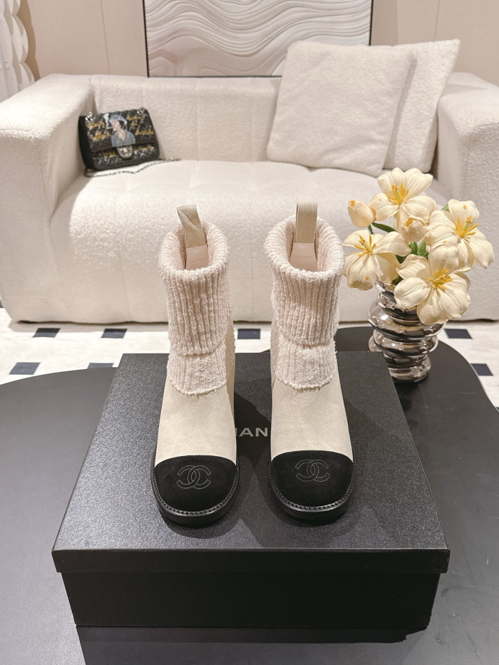 NIGO Chanel Knitted Socks High Heel Boots #nigo335028