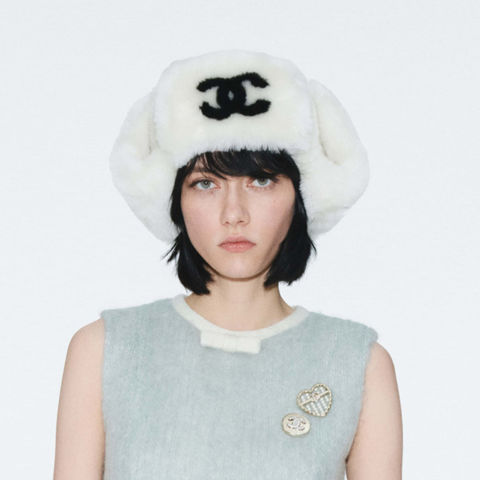 NIGO Chanel Chapka Shearling Lambskin Ecru Black #nigo335052