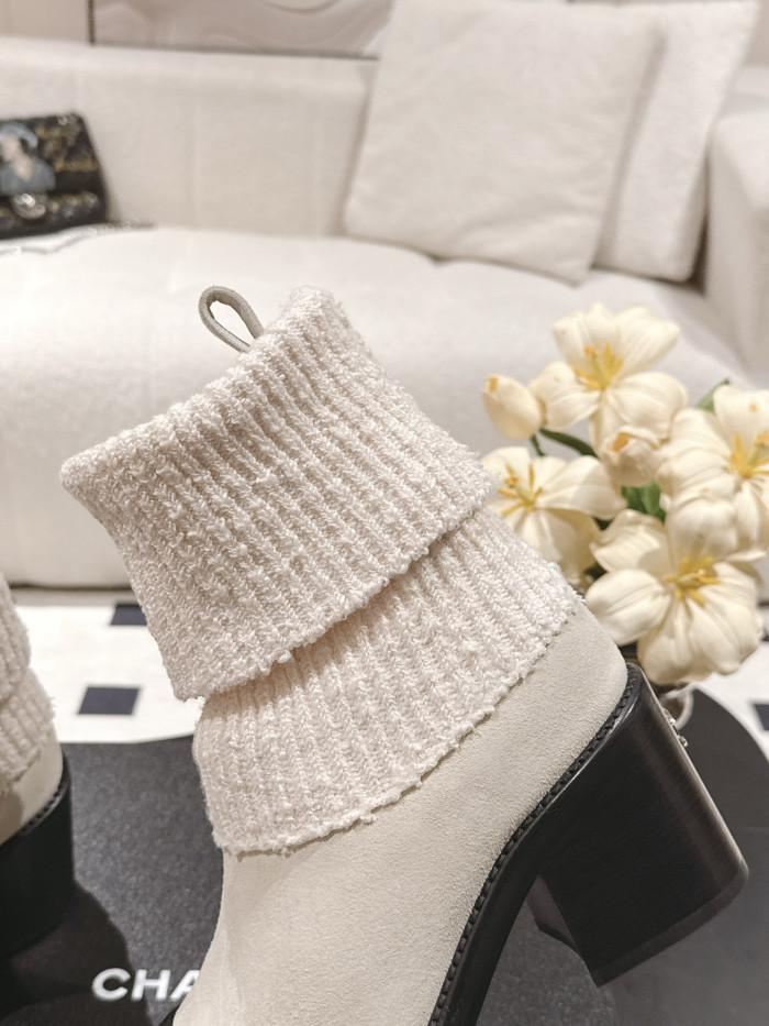 NIGO Chanel Knitted Socks High Heel Boots #nigo335028