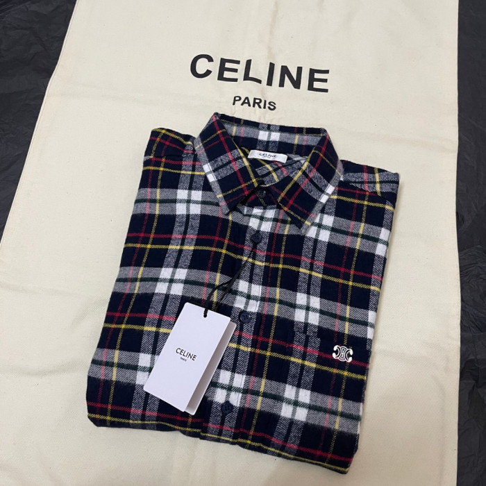 NIGO Celine Relaxed Shirt in Brushed Checked Wool #nigo335061