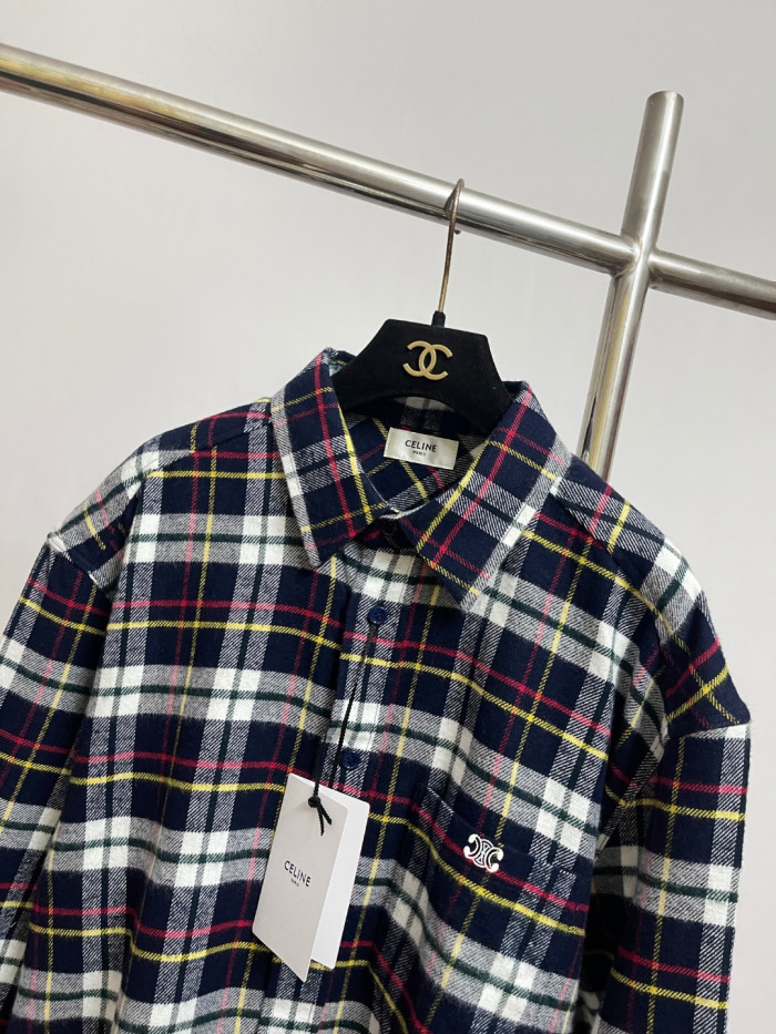 NIGO Celine Relaxed Shirt in Brushed Checked Wool #nigo335061