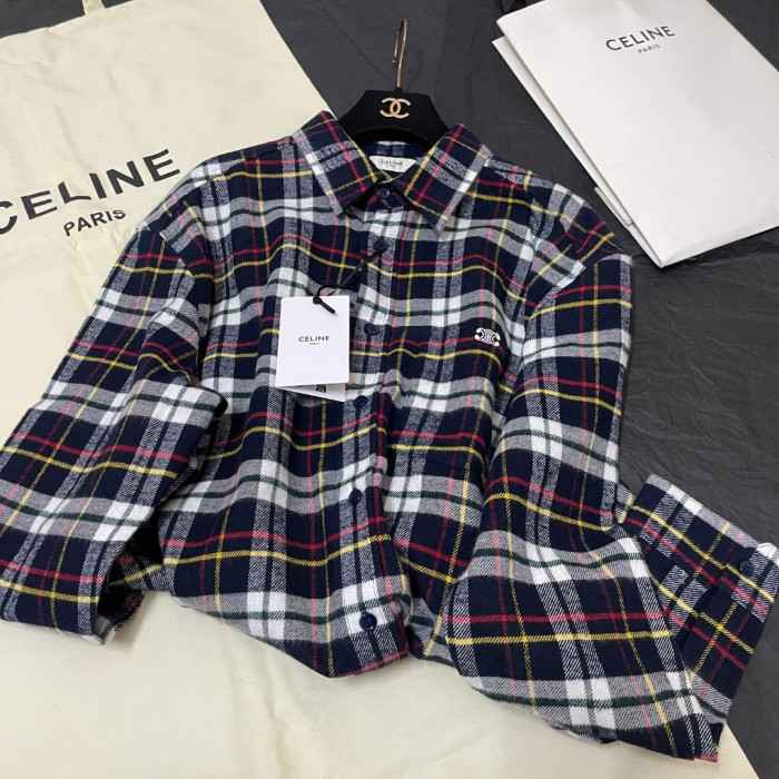 NIGO Celine Relaxed Shirt in Brushed Checked Wool #nigo335061
