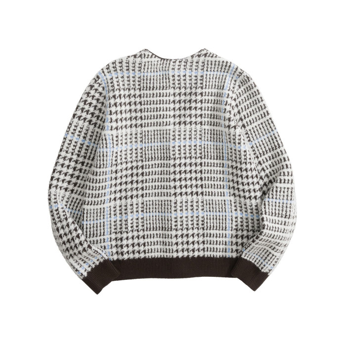 NIGO Louis Vuitton Textured Plaid Cardigan 1AJBSP #nigo335295