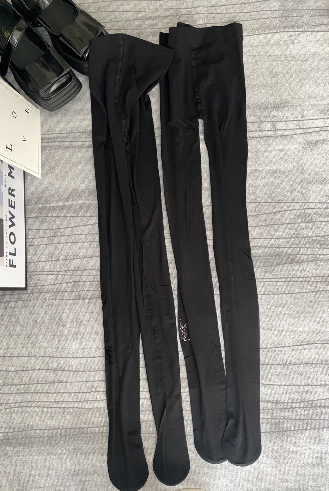 NIGO Saint Laurent sheer black CASSANDRE tights in Black #nigo335341