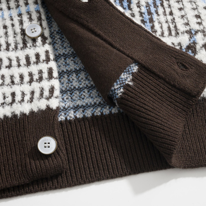 NIGO Louis Vuitton Textured Plaid Cardigan 1AJBSP #nigo335295