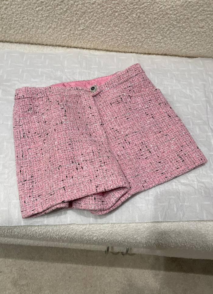 NIGO Chanel Short-sleeved Top Shorts Tweed Pink Black White#nigo335416