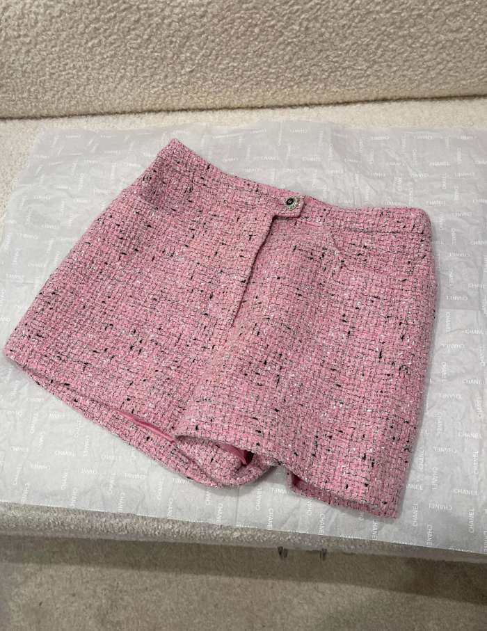 NIGO Chanel Short-sleeved Top Shorts Tweed Pink Black White#nigo335416