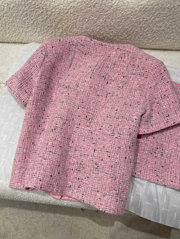 NIGO Chanel Short-sleeved Top Shorts Tweed Pink Black White#nigo335416