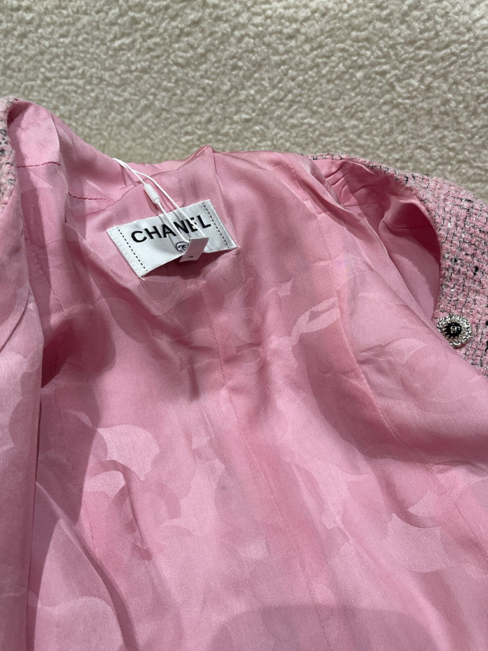 NIGO Chanel Short-sleeved Top Shorts Tweed Pink Black White#nigo335416