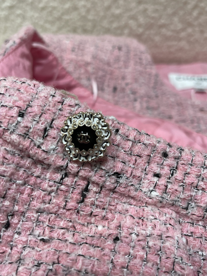 NIGO Chanel Short-sleeved Top Shorts Tweed Pink Black White#nigo335416