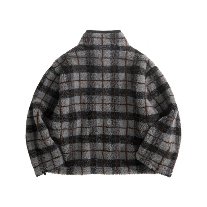 NIGO MiuMiu Gray black Checked Teddy Zipper Jacket #nigo335443