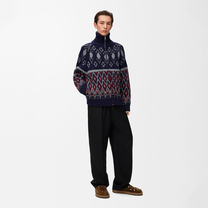 NIGO LOEWE Zip-up cardigan wool Blue #nigo335456