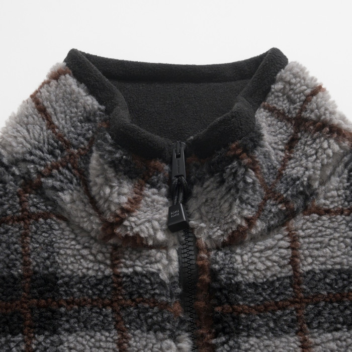 NIGO MiuMiu Gray black Checked Teddy Zipper Jacket #nigo335443