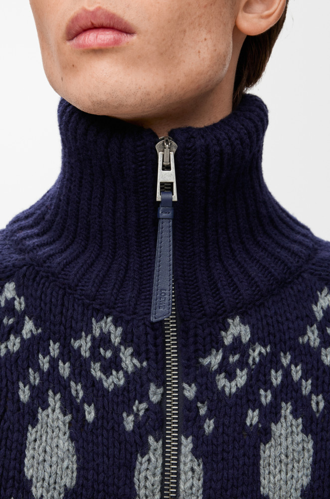 NIGO LOEWE Zip-up cardigan wool Blue #nigo335456