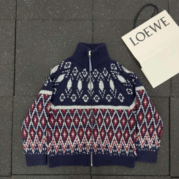NIGO LOEWE Zip-up cardigan wool Blue #nigo335456