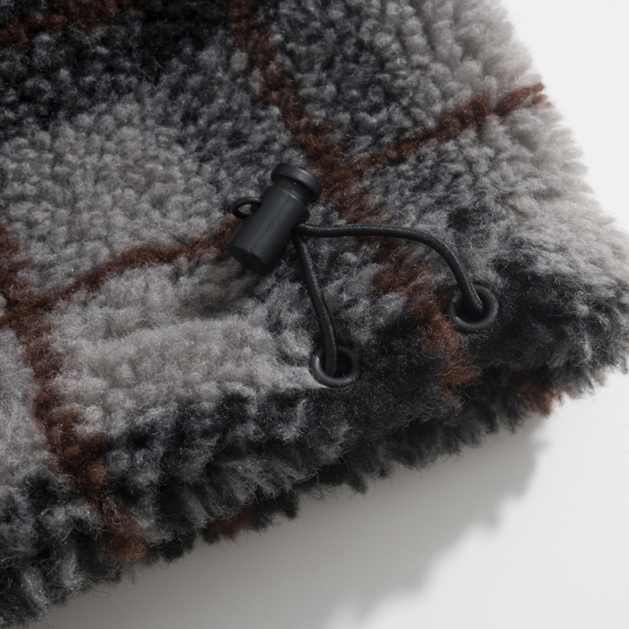 NIGO MiuMiu Gray black Checked Teddy Zipper Jacket #nigo335443