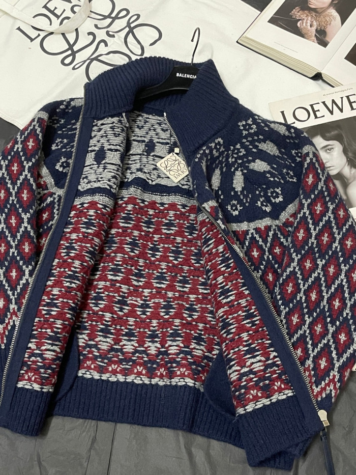 NIGO LOEWE Zip-up cardigan wool Blue #nigo335456