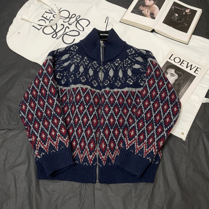 NIGO LOEWE Zip-up cardigan wool Blue #nigo335456
