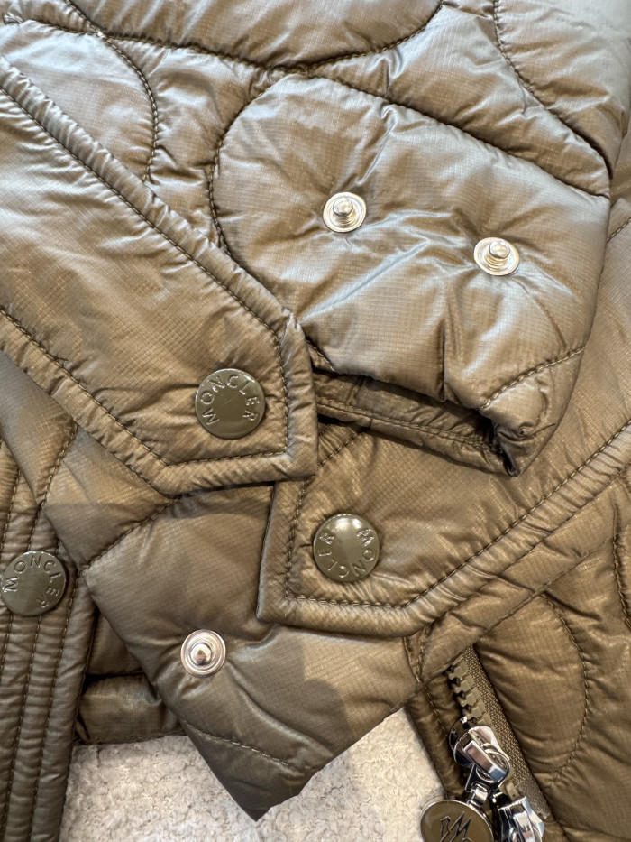 NIGO Moncler Women's Olive Green Lombi Hooded Mid-Length Down Jacket Long Jackets Parka #nigo335457