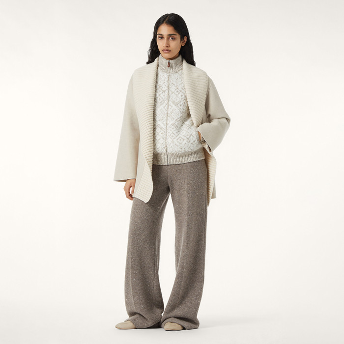 NIGO Loro Piana Paroo Bomber Sweater Cashmere White Beige#nigo335464
