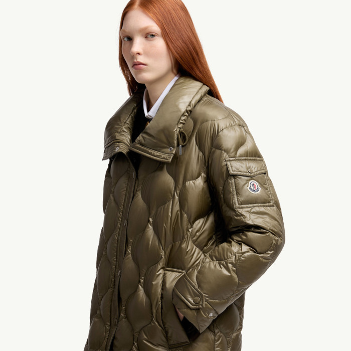 NIGO Moncler Women's Olive Green Lombi Hooded Mid-Length Down Jacket Long Jackets Parka #nigo335457