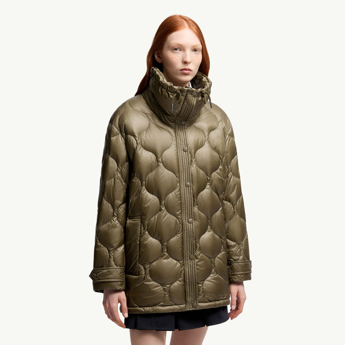 NIGO Moncler Women's Olive Green Lombi Hooded Mid-Length Down Jacket Long Jackets Parka #nigo335457