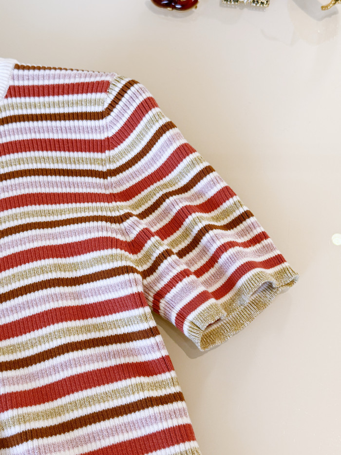 NIGO Chanel Short-sleeved Top Cotton Mixed Fibers Pink Red Green #nigo335461