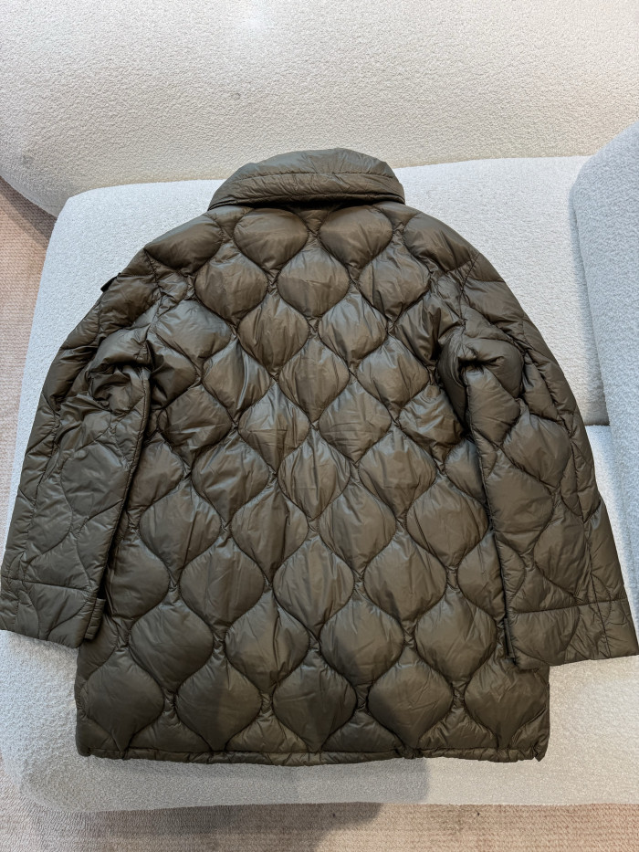 NIGO Moncler Women's Olive Green Lombi Hooded Mid-Length Down Jacket Long Jackets Parka #nigo335457
