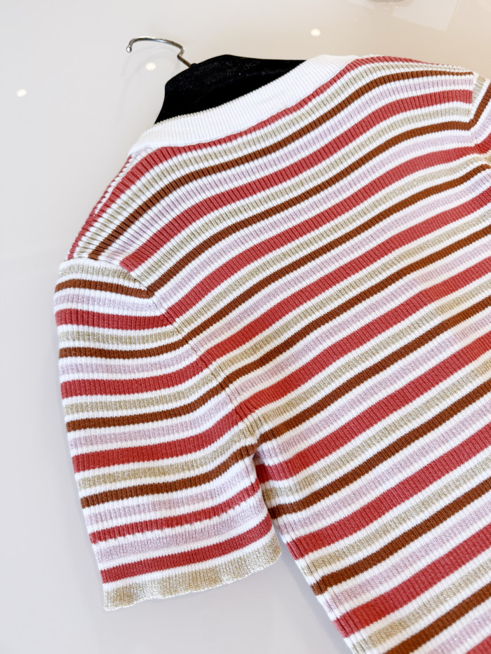 NIGO Chanel Short-sleeved Top Cotton Mixed Fibers Pink Red Green #nigo335461