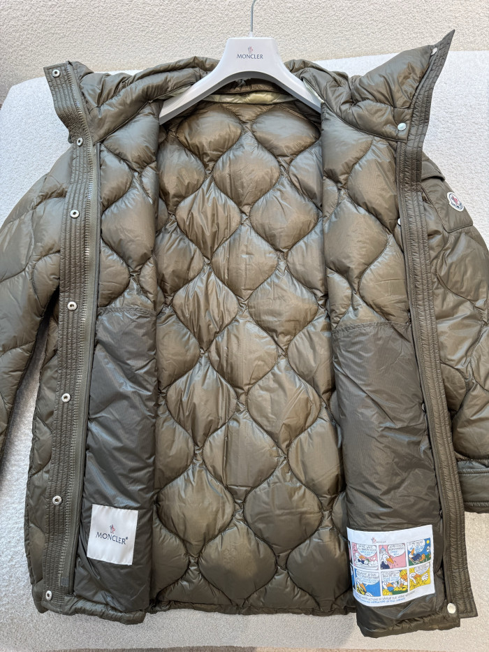 NIGO Moncler Women's Olive Green Lombi Hooded Mid-Length Down Jacket Long Jackets Parka #nigo335457