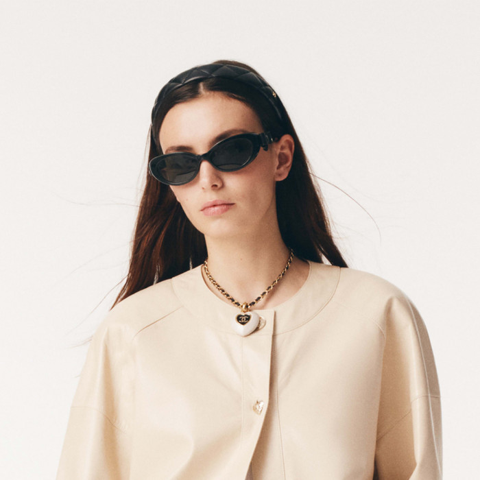 NIGO Chanel Cat Eye Sunglasses Acetate Calfskin #nigo335511